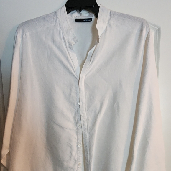 Murano Shirts Mens Murano White Linen Casual Shirt Worn Once Dry